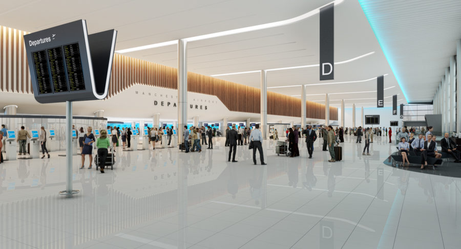 Manchester airport departures vision