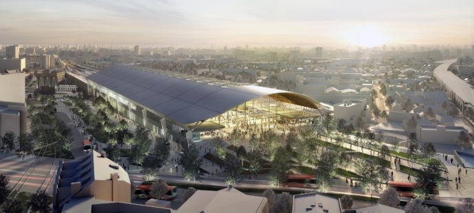 Designs for Curzon Street station from above